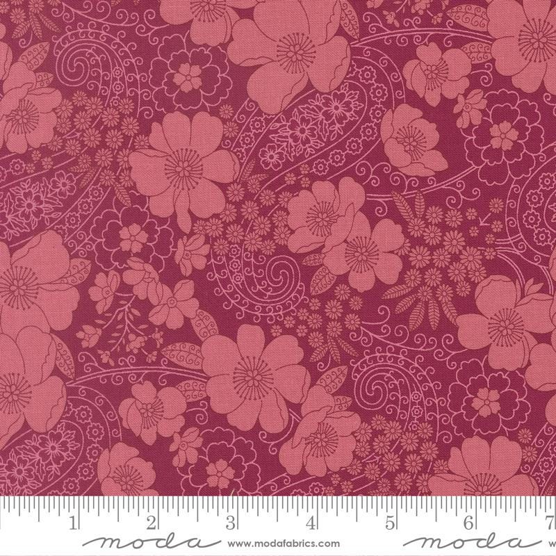 Chelsea Garden 5" Charm Pack, Moda 33850PP, 5" Precut Pink Teal Gold Navy Floral Charm Pack Fabric Squares