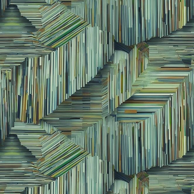 I Walk the Line - 118" Emerald Line Art Green Tonal Geometric Wide Back Fabric, Studio E 8675S-66, Wide Quilt Backing Fabric, By the Yard