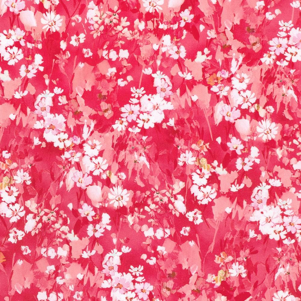 Painterly Petals Valley Ten Square, Robert Kaufman TEN-1441-42, 10" Precut Multicolored Floral Fabric Squares
