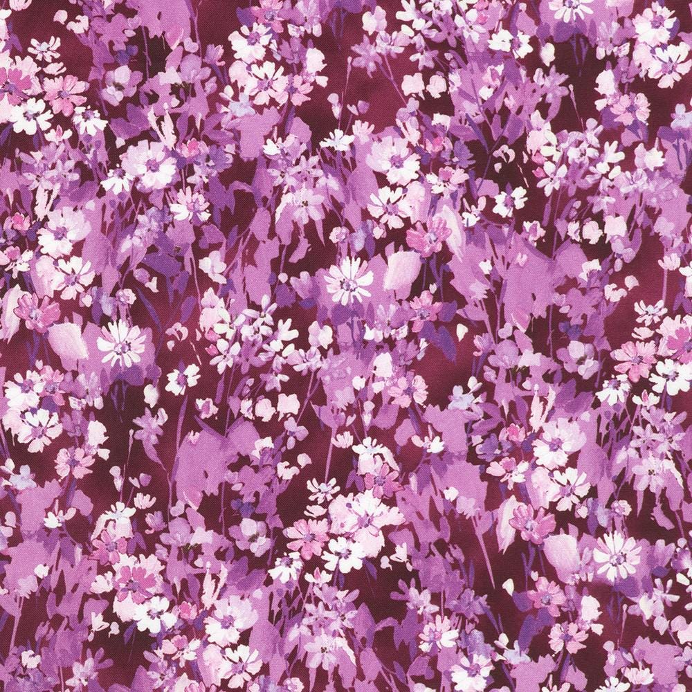 Painterly Petals Valley Ten Square, Robert Kaufman TEN-1441-42, 10" Precut Multicolored Floral Fabric Squares