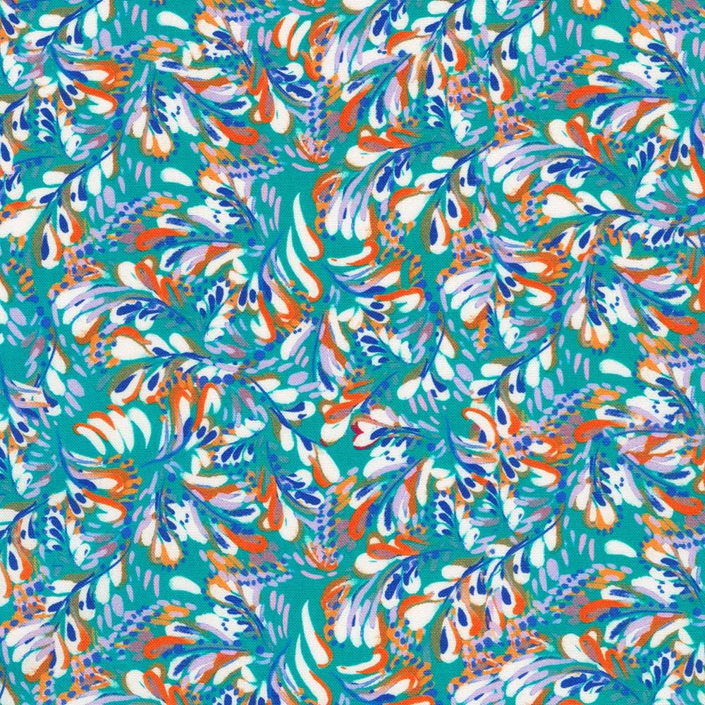 Painterly Petals Valley Ten Square, Robert Kaufman TEN-1441-42, 10" Precut Multicolored Floral Fabric Squares