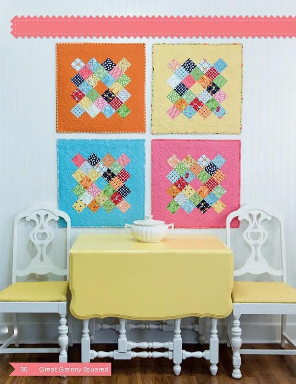 Great Granny Squared Quilt Pattern Book, It's Sew Emma ISE337, Precuts Yardage Friendly Multiple Projects, Lori Holt Bee My Bonnet Pattern