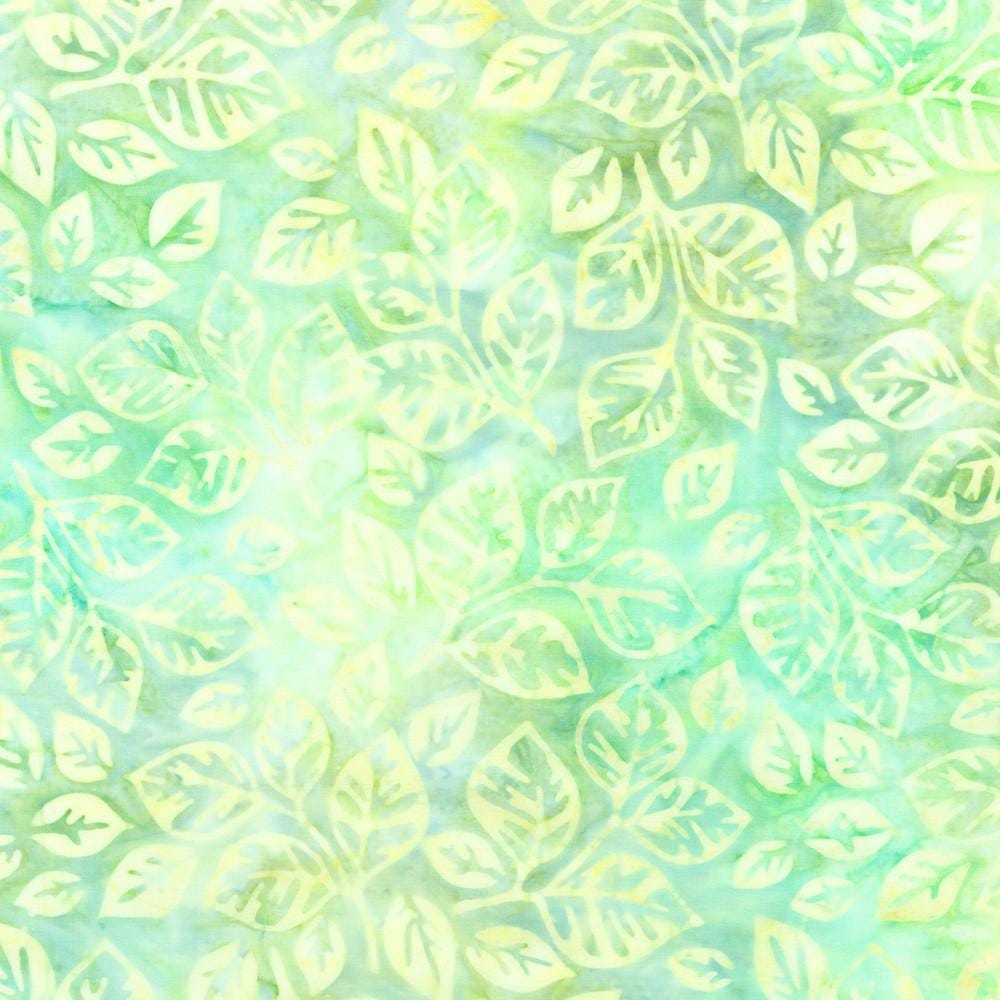 Artisan Batiks Tropical Breeze Charm Squares, Robert Kaufman CHS-1322-42, Precut 5" Blue Green Yellow Leaves Batik Charm Pack Fabric Squares