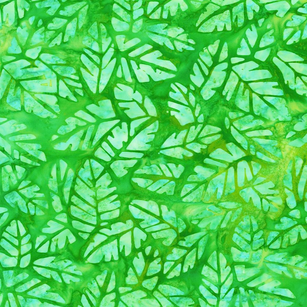 Artisan Batiks Tropical Breeze Charm Squares, Robert Kaufman CHS-1322-42, Precut 5" Blue Green Yellow Leaves Batik Charm Pack Fabric Squares