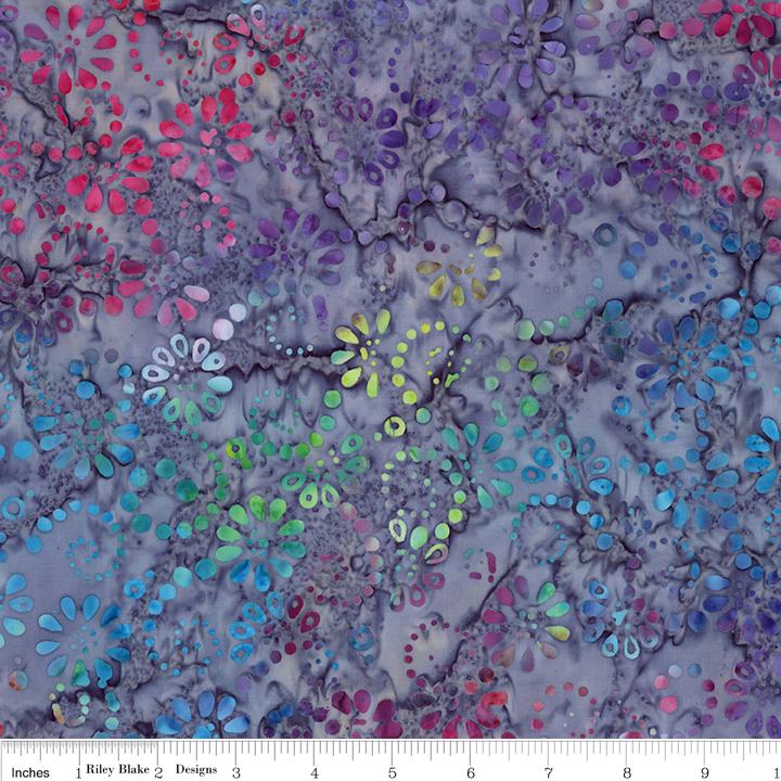 Expressions Batiks - Swirl the Rainbow 5" Stacker, Riley Blake 5-23565-42, 5" Precut Multicolored Batik Fabric Squares