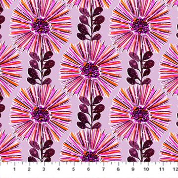 Painted Garden Tiles, Figo TPGRDN42-10, 10" Precut Pink Purple Orange Gold Floral Layer Cake Fabric Squares, Butterfly Fabric