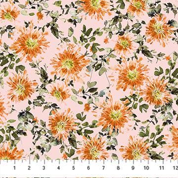 Flourish Tiles, Figo TFLOUR42-10, 10" Precut Pink Purple Orange Green Floral Layer Cake Fabric Squares, Hina Mirza