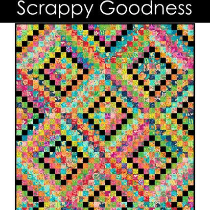 Scrappy Goodness Quilt Pattern, Busy Hands Quilts BUS0571, 2.5" Precut Jelly Roll Strips Friendly Baby to King Throw Bed Quilt Pattern