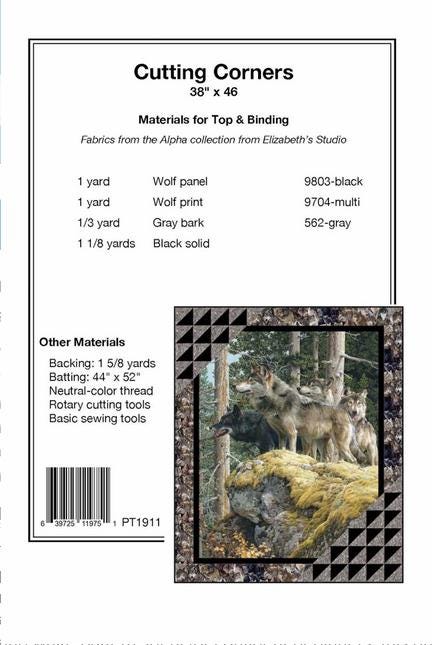 Cutting Corners Panel Frame Quilt PATTERN, Pine Tree Country Quilts PT1911, Yardage 36" Fabric Panel Friendly Panel Frame Quilt Pattern