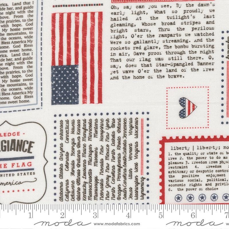 Independence Day 5" Charm Pack, Moda 55720PP, 5" Precut Red White Blue Americana Patriotic Fabric, Sweetwater