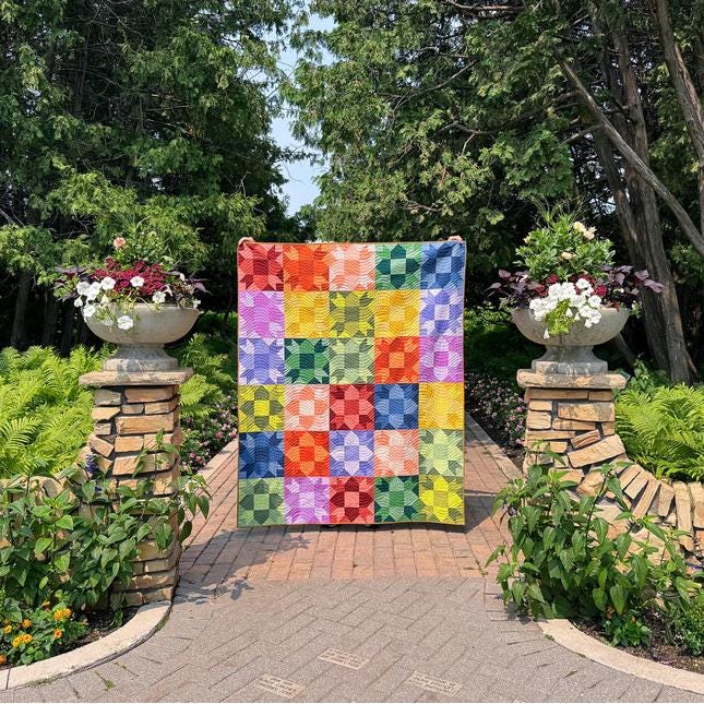 Peace Garden Quilt Pattern, The Blanket Statement TBS028, FQ Fat Quarter Eighths F8 Friendly Baby Throw Twin Bed Quilt Pattern