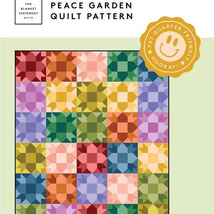 Peace Garden Quilt Pattern, The Blanket Statement TBS028, FQ Fat Quarter Eighths F8 Friendly Baby Throw Twin Bed Quilt Pattern