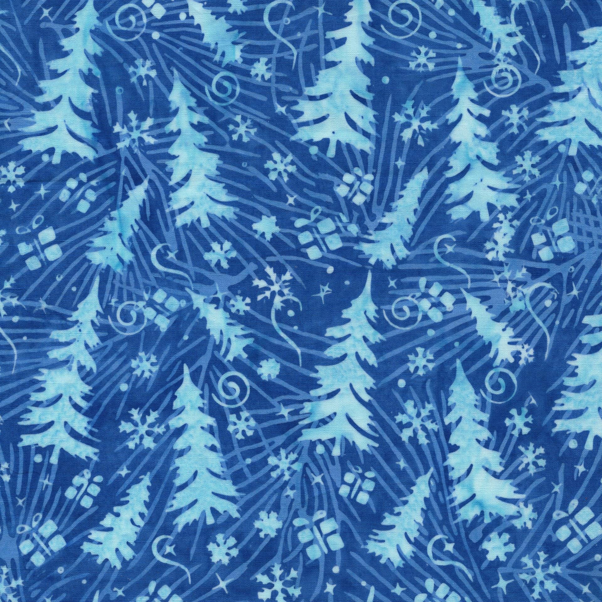Frosted Wishes 2.5" Strip Pack, Island Batik, 2.5" Precut Blue White Christmas Xmas Icons Batik Fabric Strips