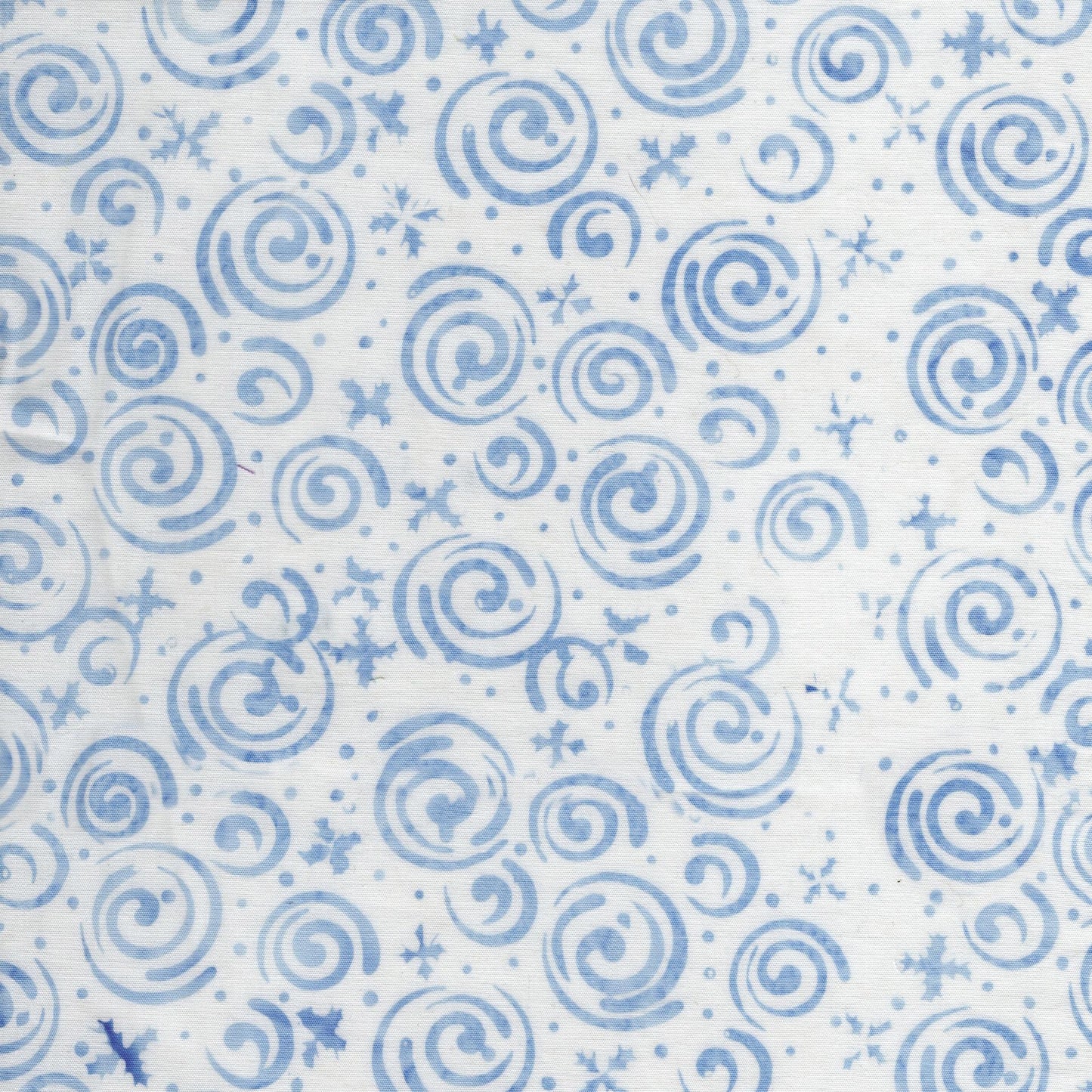 Frosted Wishes 10" Stack, Island Batik, 10" Precut Blue White Christmas Batik Fabric Quilt Squares