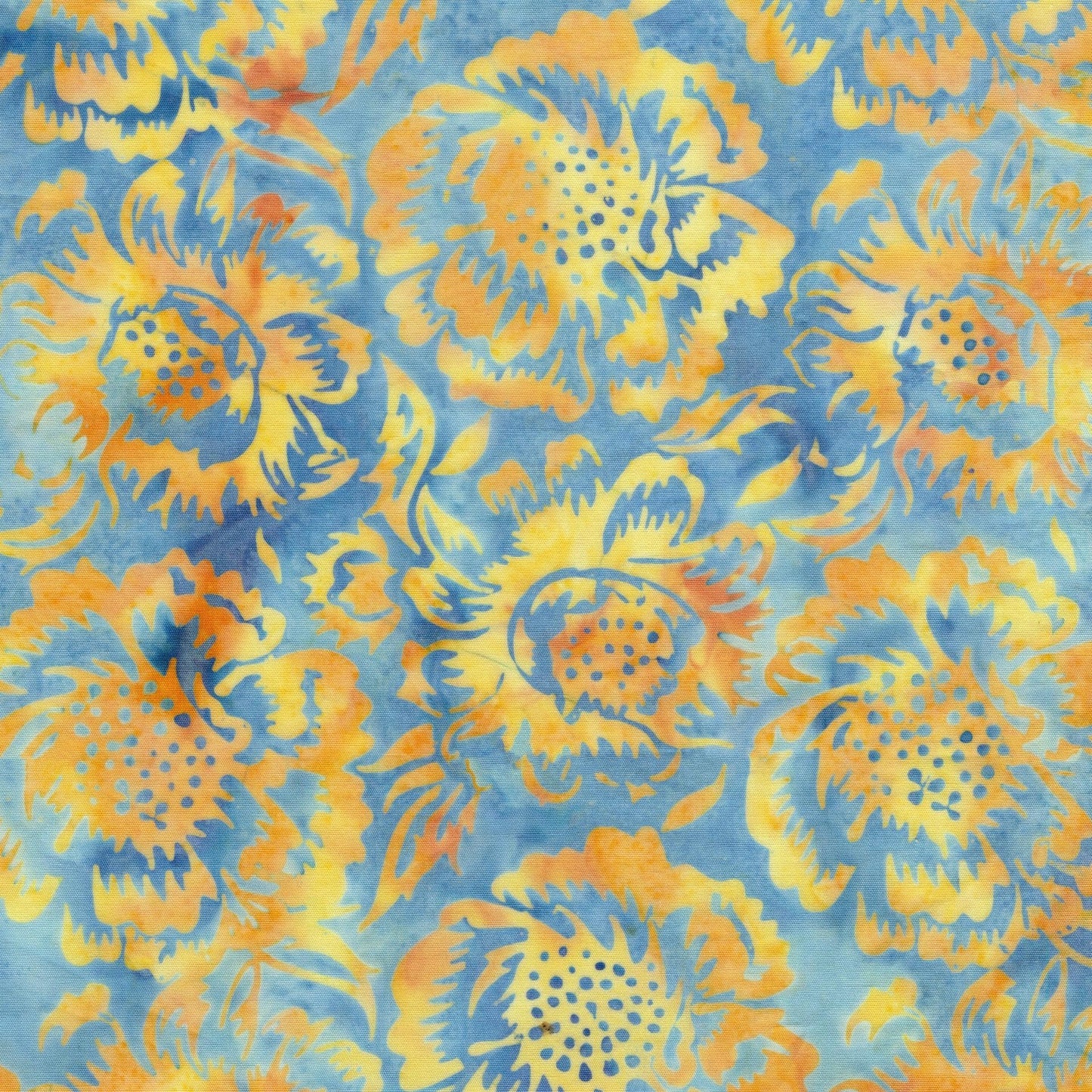 Countryside Charm 5" Stamp, Island Batik, 5" Precut Blue Yellow Batik Fabric Charm Pack Quilt Squares