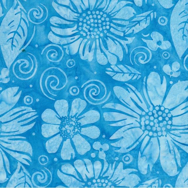 Bloom Grove 10" Squares, Island Batik, 10" Precut Turquoise Blue Brown Batik Layer Cake Fabric Squares