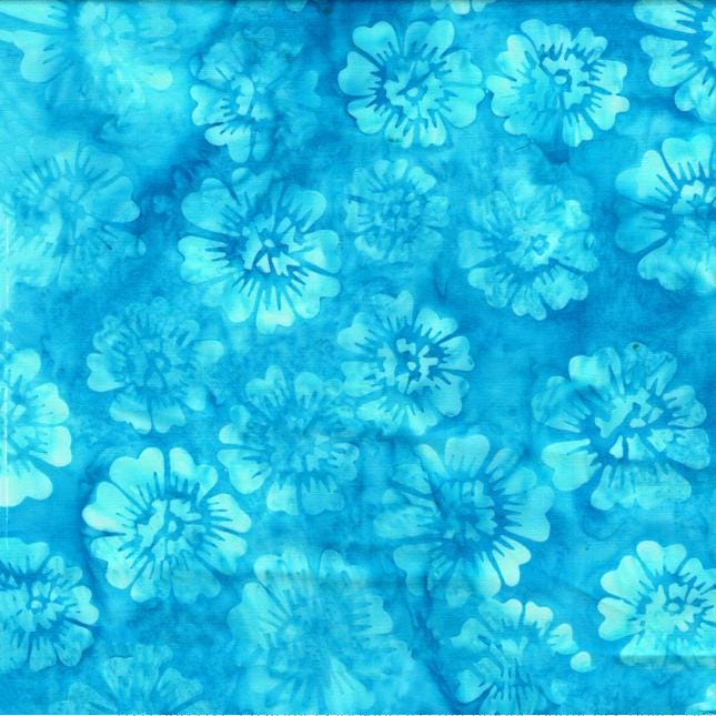 Bloom Grove 10" Squares, Island Batik, 10" Precut Turquoise Blue Brown Batik Layer Cake Fabric Squares