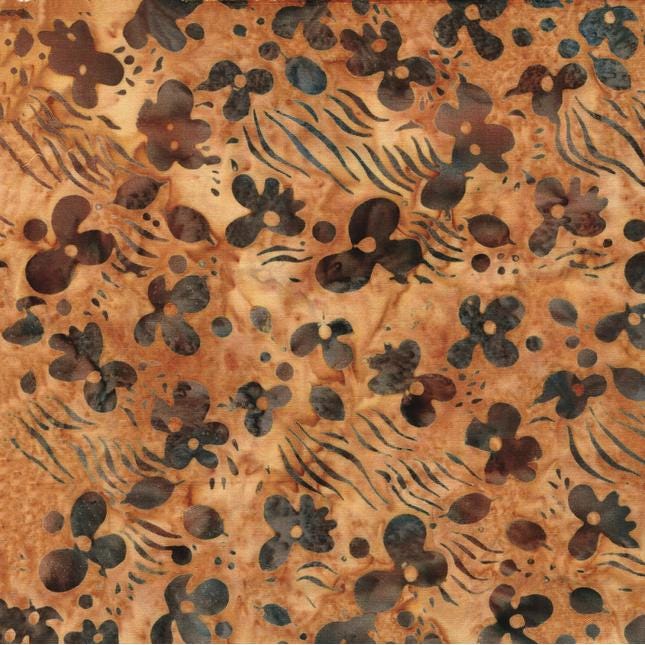Bloom Grove 10" Squares, Island Batik, 10" Precut Turquoise Blue Brown Batik Layer Cake Fabric Squares