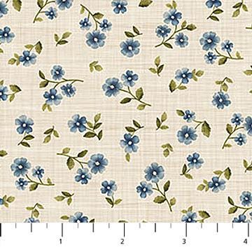 Farmhouse Sampler Tiles, Northcott TFARM42-10, 10" Precut Red Blue Cream Floral Americana Cotton Quilt Fabric Squares, QOV FOH