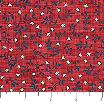 Farmhouse Sampler Tiles, Northcott TFARM42-10, 10" Precut Red Blue Cream Floral Americana Cotton Quilt Fabric Squares, QOV FOH