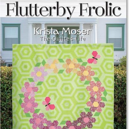 The Flutterby Frolic Quilt Pattern, The Quilted Life TQL10031, Yardage Friendly Spring Floral Wreath Lap Quilt Pattern, 60 Diamond Ruler