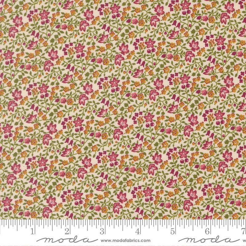 Chelsea Garden 5" Charm Pack, Moda 33850PP, 5" Precut Pink Teal Gold Navy Floral Charm Pack Fabric Squares