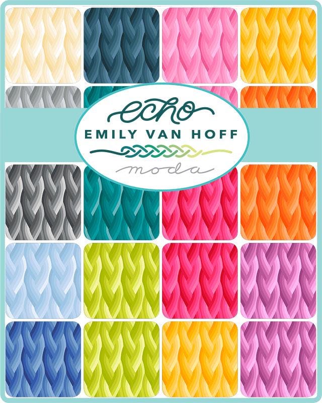 Echo 2.5" Jelly Roll, Moda 42380JR, 2.5" Precut Modern Gradient Colors Fabric Strip Roll, Emily Van Hoff