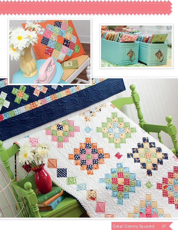 Great Granny Squared Quilt Pattern Book, It's Sew Emma ISE337, Precuts Yardage Friendly Multiple Projects, Lori Holt Bee My Bonnet Pattern