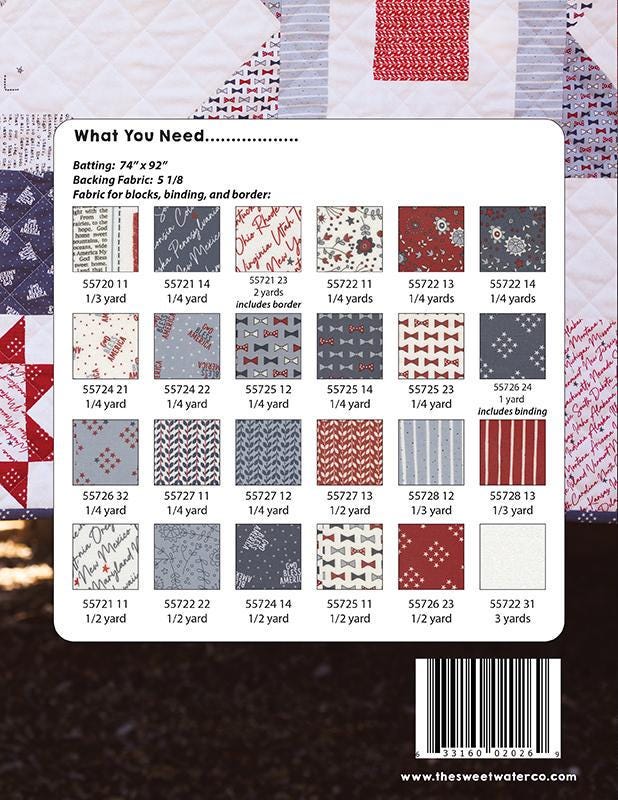 Seeing Stars Quilt Pattern, Sweetwater SWP325, Yardage Friendly Throw Quilt Pattern