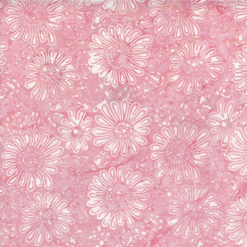 Tonga Blossom Batik 5" Squares, Timeless Treasures Treat-Mini42 Blossom, 5" Precut Pink Blue Lavender Yellow Green Batik Charm Pack Squares