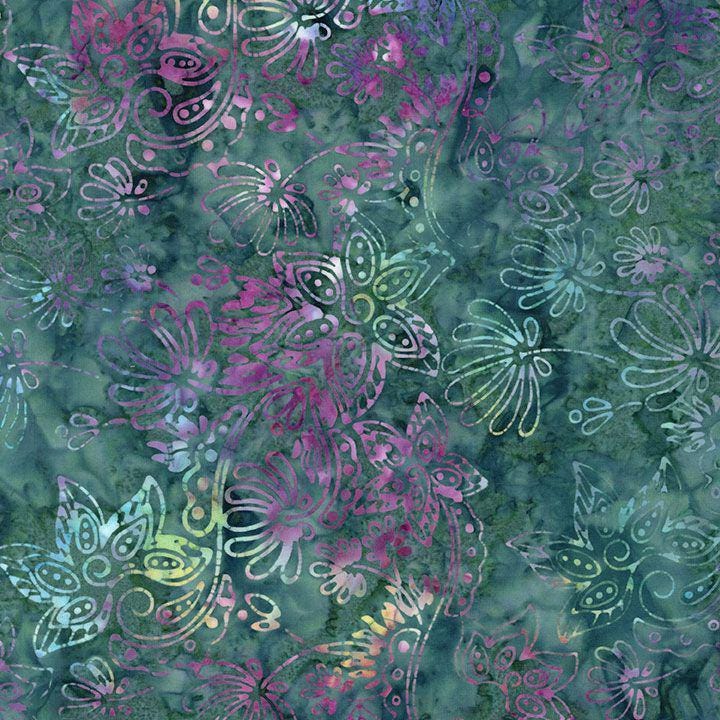 Tonga Mayfair Batik 5" Squares, Timeless Treasures Treat-Mini42 Mayfair, 5" Precut Pink Blue Green Purple Batik Charm Pack Squares