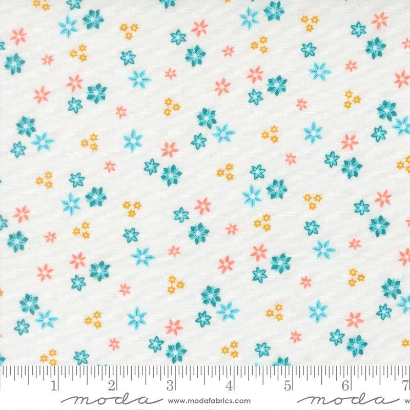 Honeyed Horizon 5" Charm Pack, Moda 47010PP, 5" Precut Pink Peach Aqua Green Floral Charm Pack Fabric Squares, Keri Anguiano