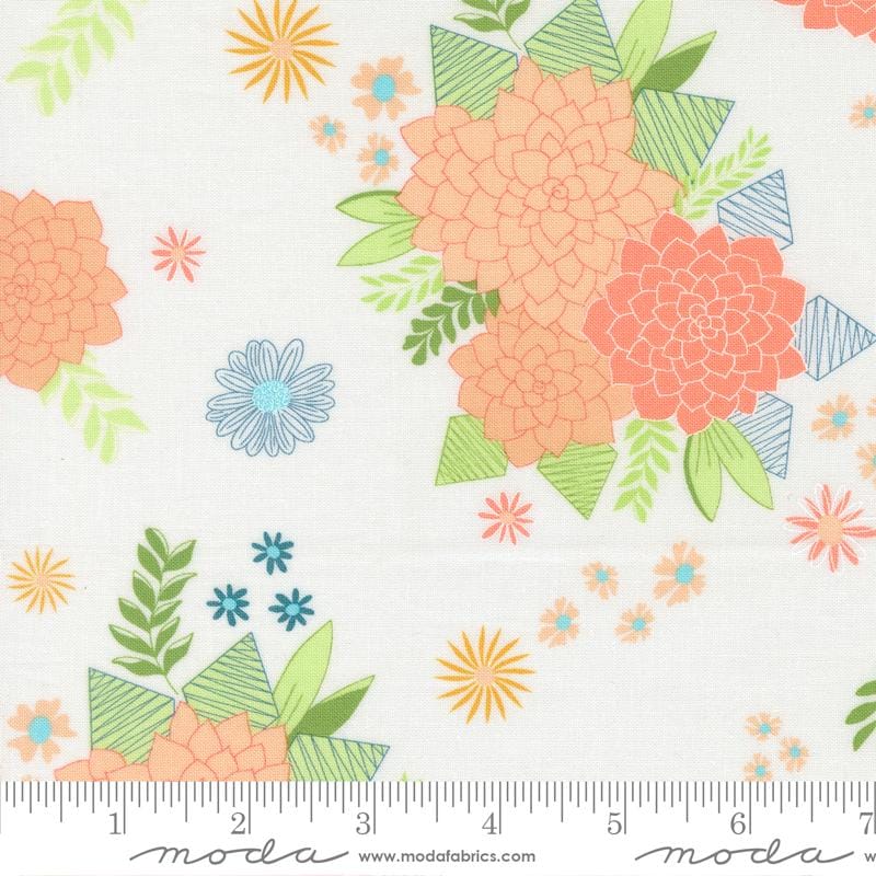 Honeyed Horizon 2.5" Jelly Roll, Moda 47010JR, 2.5" Precut Teal Pink Peach Aqua Green Floral Fabric Strips, Keri Anguiano
