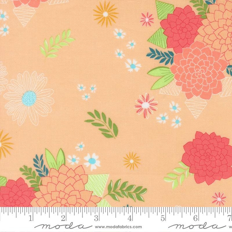 Honeyed Horizon 2.5" Jelly Roll, Moda 47010JR, 2.5" Precut Teal Pink Peach Aqua Green Floral Fabric Strips, Keri Anguiano