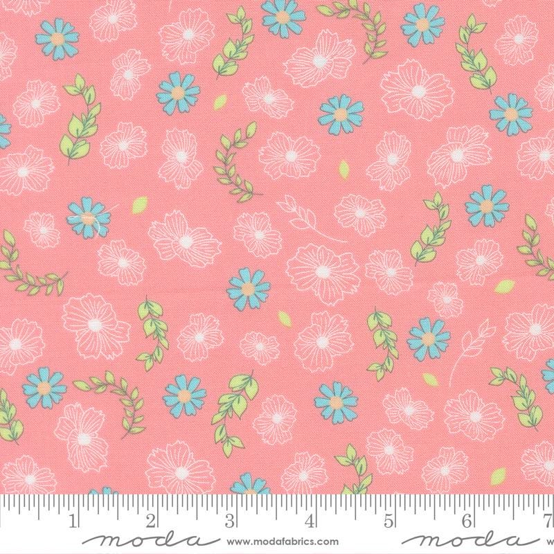 Honeyed Horizon 2.5" Jelly Roll, Moda 47010JR, 2.5" Precut Teal Pink Peach Aqua Green Floral Fabric Strips, Keri Anguiano