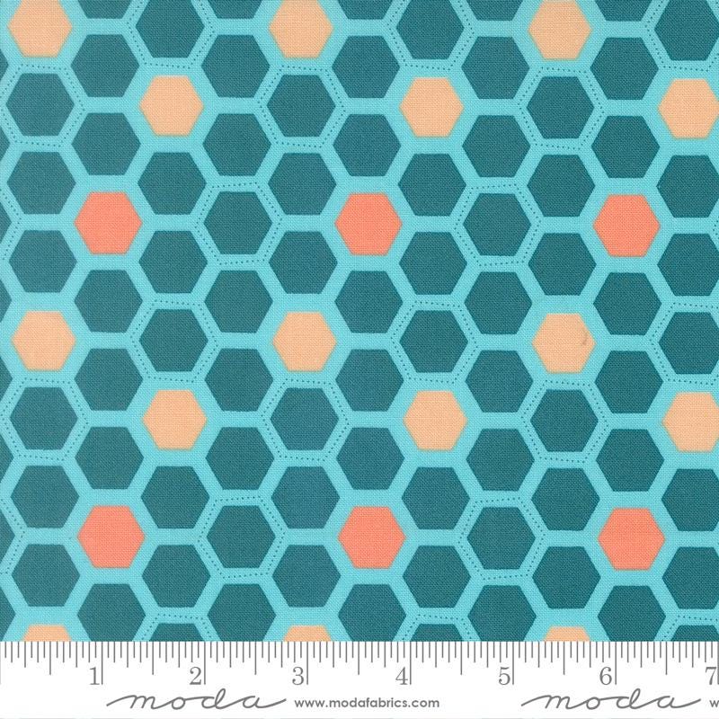 Honeyed Horizon 2.5" Jelly Roll, Moda 47010JR, 2.5" Precut Teal Pink Peach Aqua Green Floral Fabric Strips, Keri Anguiano