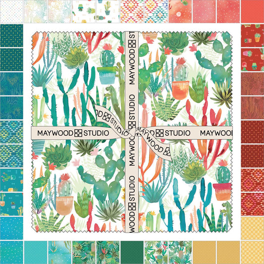 Desert Dreams 10" Squares, Maywood Studio SQ-MASDEDR, 10" Precut Cactus Southwest Floral Fabric Squares
