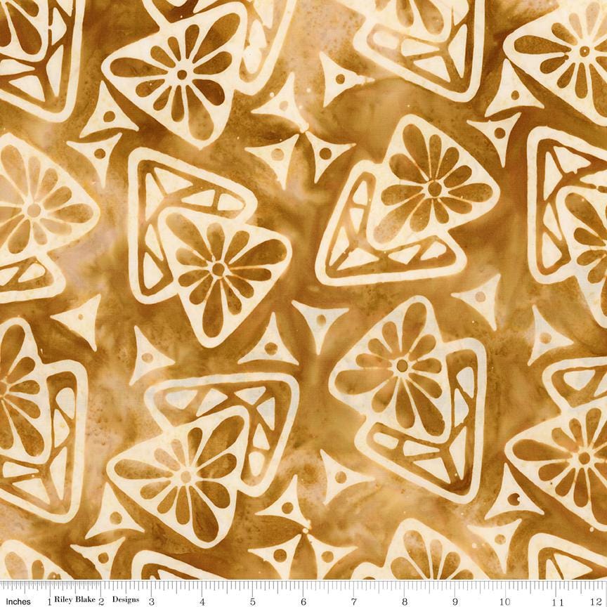 Expressions Batiks Starburst Groove 5" Stacker, Riley Blake 5-23578-42, 5" Precut Orange Green Blue Yellow Brown Batik Fabric Squares