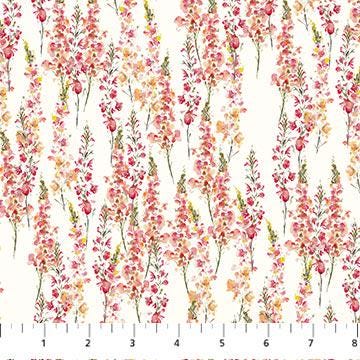 Flourish Tiles, Figo TFLOUR42-10, 10" Precut Pink Purple Orange Green Floral Layer Cake Fabric Squares, Hina Mirza