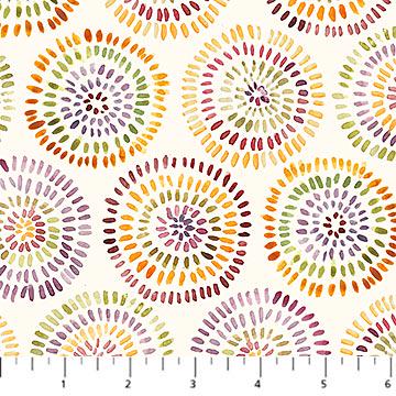 Flourish Tiles, Figo TFLOUR42-10, 10" Precut Pink Purple Orange Green Floral Layer Cake Fabric Squares, Hina Mirza