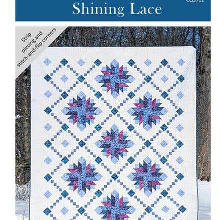 Shining Lace Quilt Pattern, Canuck Quilter Designs CQ5711, Yardage Friendly Stars Chains Lap Throw Quilt Pattern