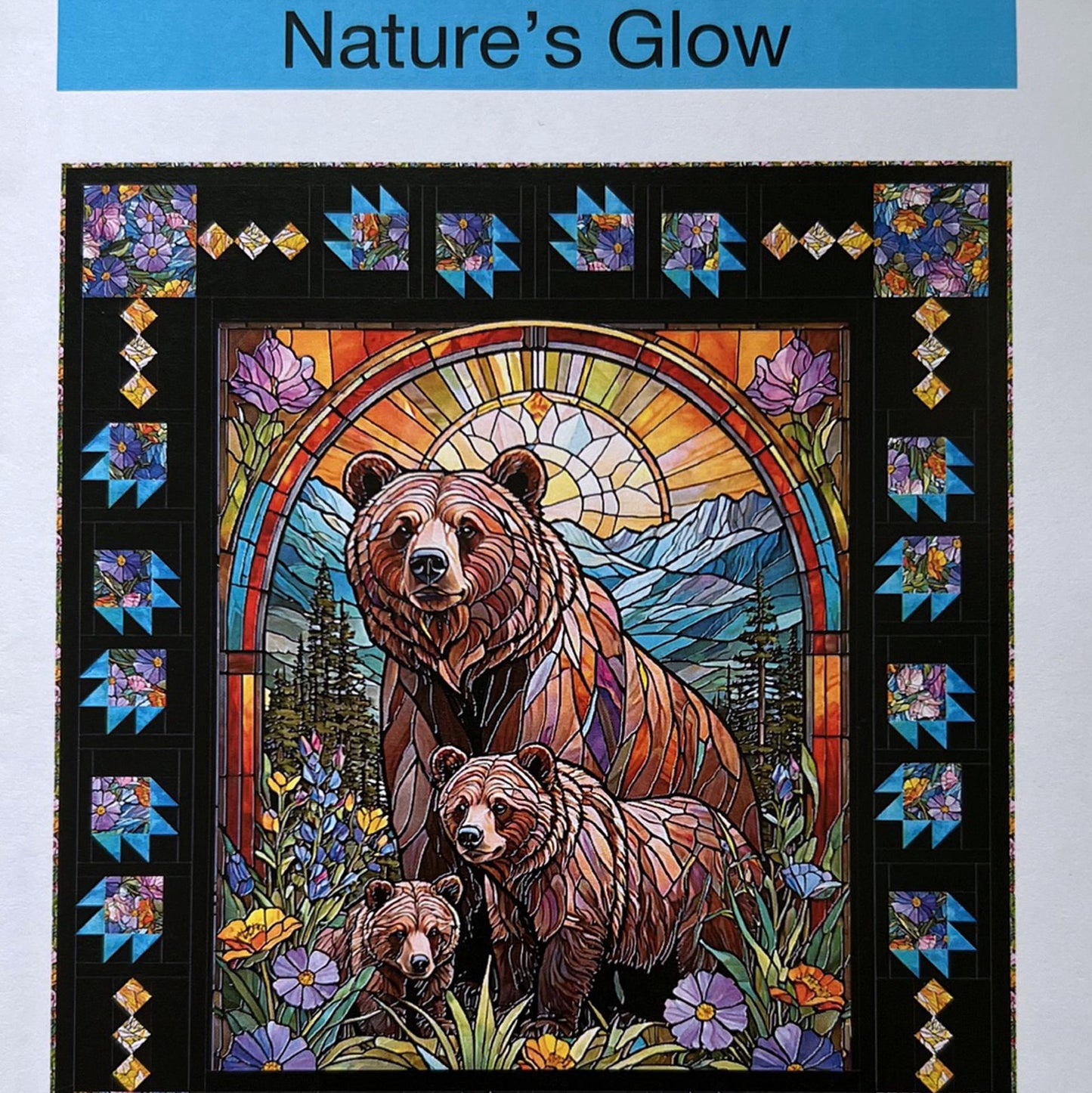 Nature's Glow Panel Frame Quilt PATTERN, Pine Tree Country Quilts PT2203, Yardage 36" Fabric Panel Friendly Panel Frame Quilt Pattern