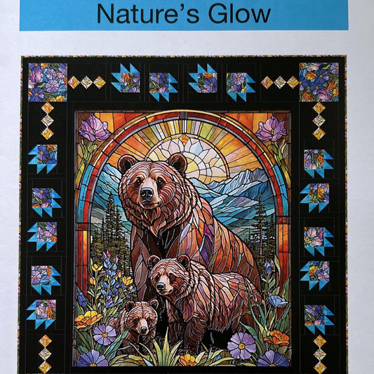 Nature's Glow Panel Frame Quilt PATTERN, Pine Tree Country Quilts PT2203, Yardage 36" Fabric Panel Friendly Panel Frame Quilt Pattern