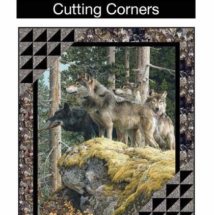 Cutting Corners Panel Frame Quilt PATTERN, Pine Tree Country Quilts PT1911, Yardage 36" Fabric Panel Friendly Panel Frame Quilt Pattern