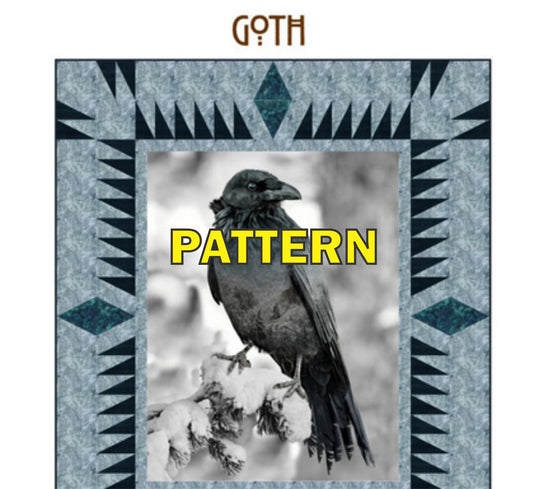 Goth Panel Frame Quilt PATTERN, Bear Hug Quiltworks BHQ313, Yardage Panel Friendly FPP Paper Piecing Lap Throw Quilt Pattern, Lisa Alley