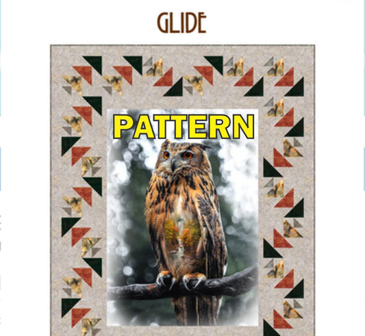 Glide Panel Frame Quilt PATTERN, Bear Hug Quiltworks BHQ214, Yardage Panel Friendly Flying Geese Frame Lap Throw Quilt Pattern, Lisa Alley