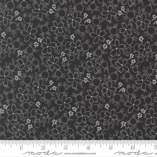 Arabesque - Black White Floral Blender Fabric, Moda 33835 17 Midnight, Arabesque Wonder, Studio M, By the Yard