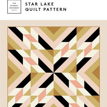 Star Lake Quilt Pattern, The Blanket Statement TBS016, Yardage Friendly Modern Contemporary Wall Baby Throw Bed Quilt Pattern