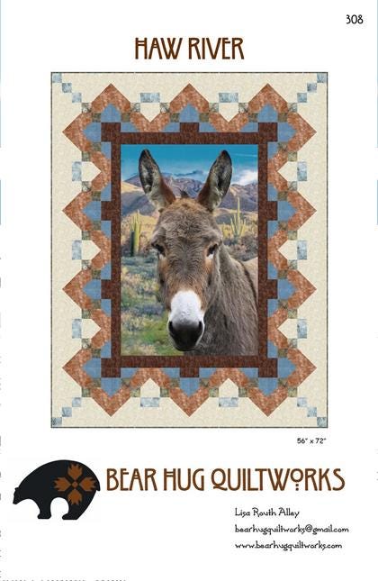Haw River Panel Frame Quilt PATTERN, Bear Hug Quiltworks BHQ308, Yardage Panel Friendly Frame Lap Throw Quilt Pattern, Lisa Alley