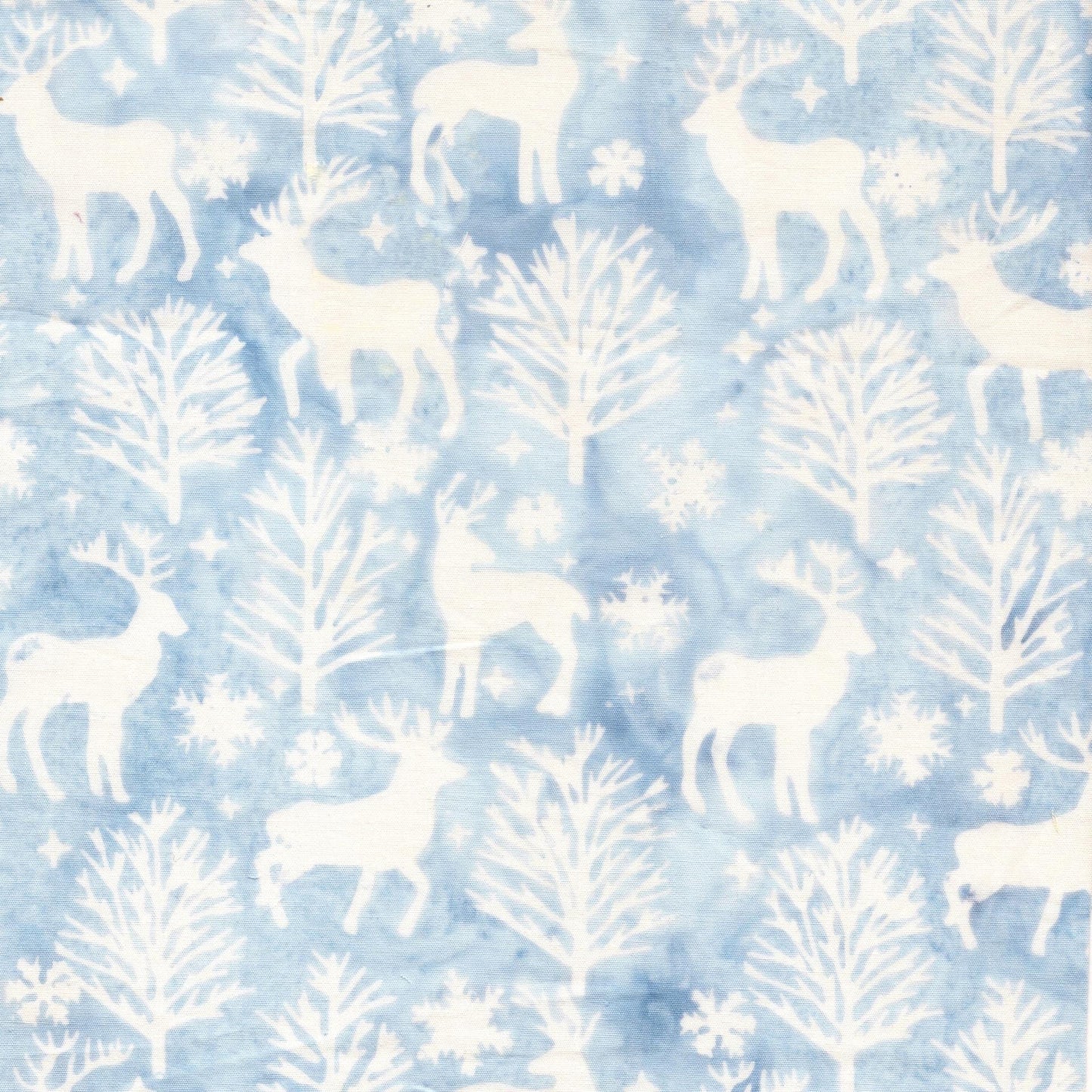 Frosted Wishes 10" Stack, Island Batik, 10" Precut Blue White Christmas Batik Fabric Quilt Squares